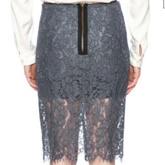 CHASER Gray High Waist Lace Pencil Skirt - Picture 8 of 15